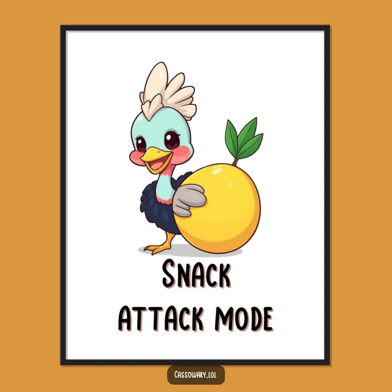 Funny Cassowary Fruit Nudge Poster: Brighten Your Walls with Laughter