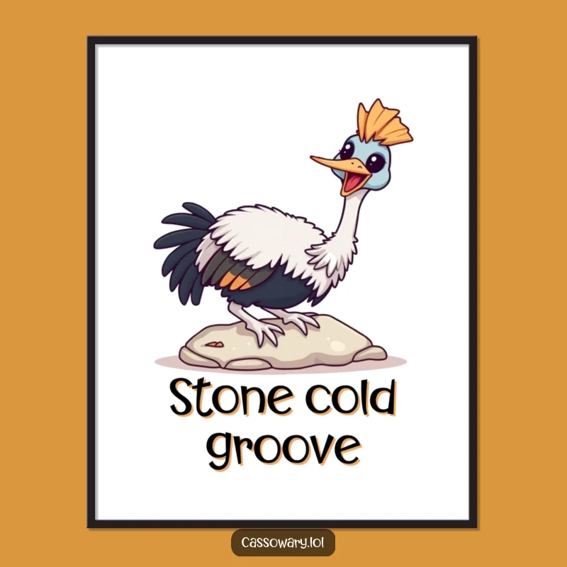 Funny Cassowary Tapping Poster: Joyful Art, Perfect Wall Decor Gift
