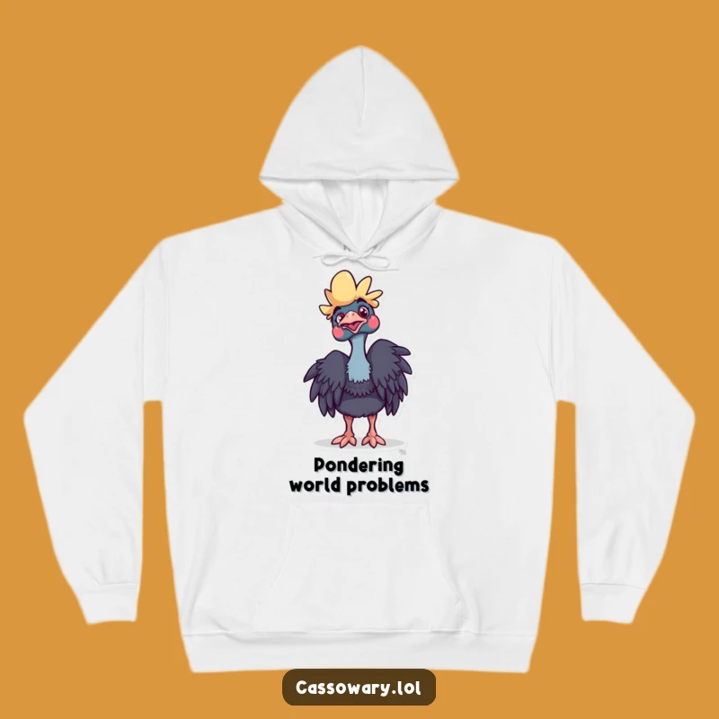 Funny Cassowary Curious Hoodie: Playful Bird Sweatshirt - Best Unique Funny Gift