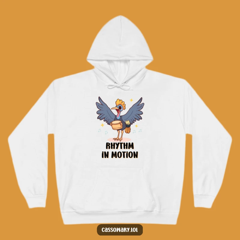 Funny Cassowary Drummer Hoodie - Cozy Bird's Rhythmic Foot Taps Comfort
