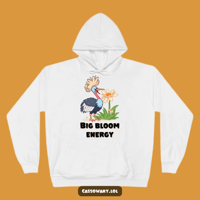 Funny Cassowary Flower Hoodie: Cozy Bird Design, Perfect Humorous Gift for Nature Enthusiasts