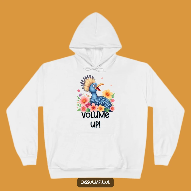Funny Cassowary Flower Squawk Hoodie - Cozy Bird's Joyful Sound Comfort