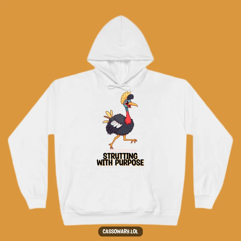 Funny Cassowary Hoodie - Cozy Laughs with Comical Bird Strut