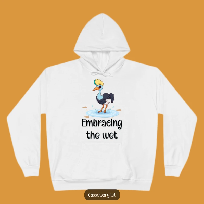 Funny Cassowary Puddle Hoodie - Cozy Playful Bird Gift!