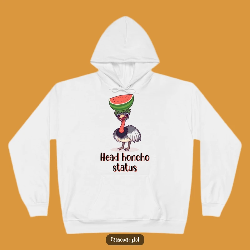 Funny Cassowary Watermelon Balancing Hoodie - Comfy & Hilarious Bird Wear