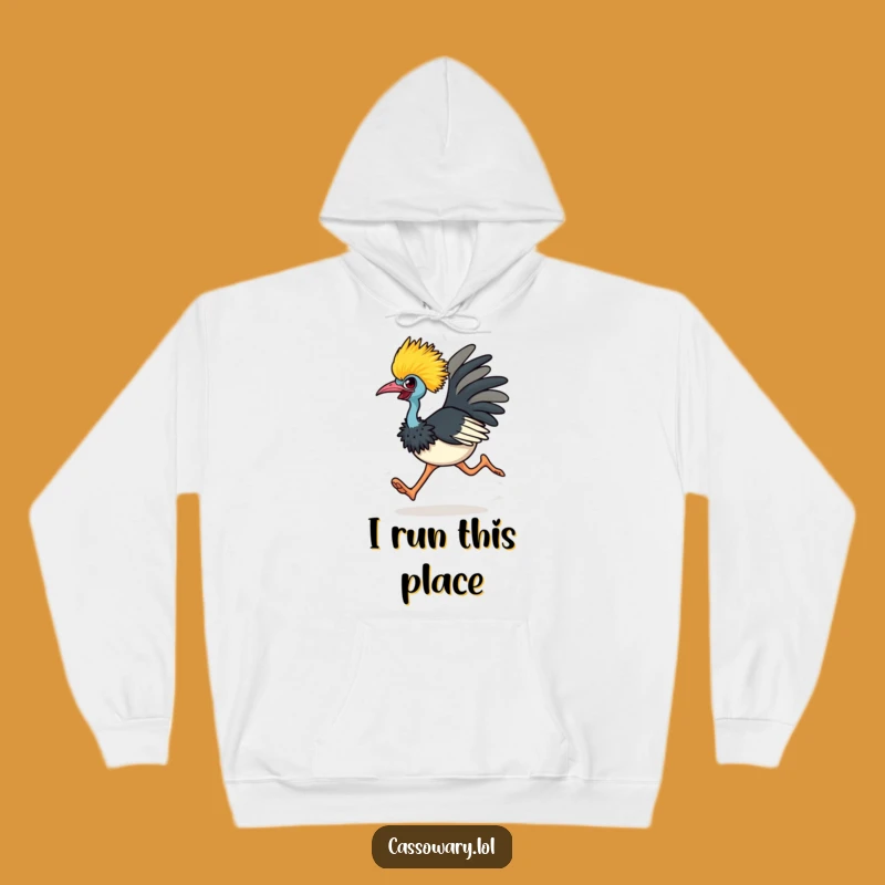 Funny Determined Cassowary Hoodie - Cozy & Energetic Bird Apparel