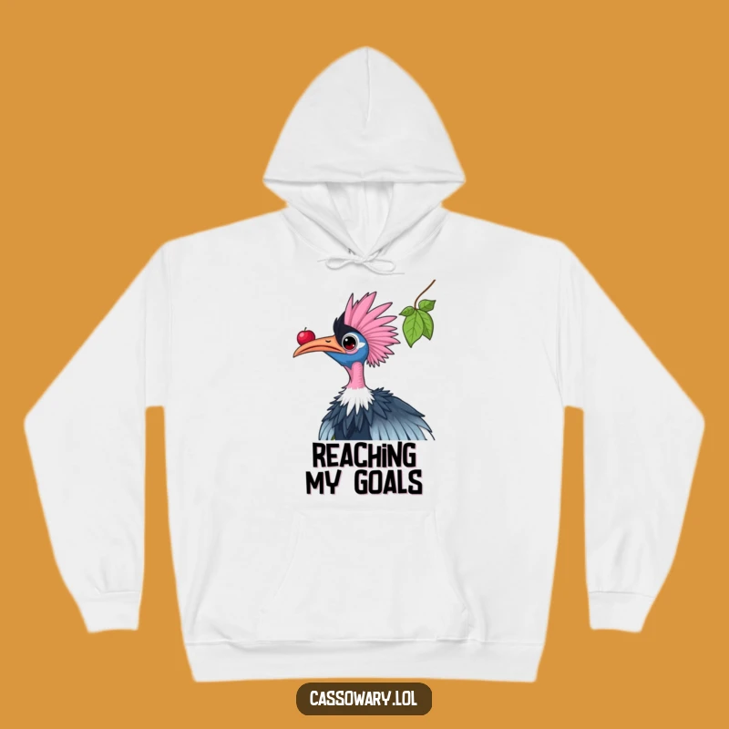 Funny Cassowary Hoodie: Reaching for Berries, Cozy Humorous Bird Gift