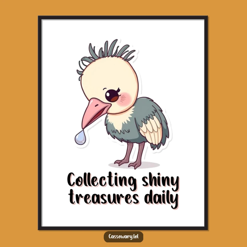 Free Printable Cassowary Wall Art: Funny Shiny Discovery Decor, Downloadable Whimsy!