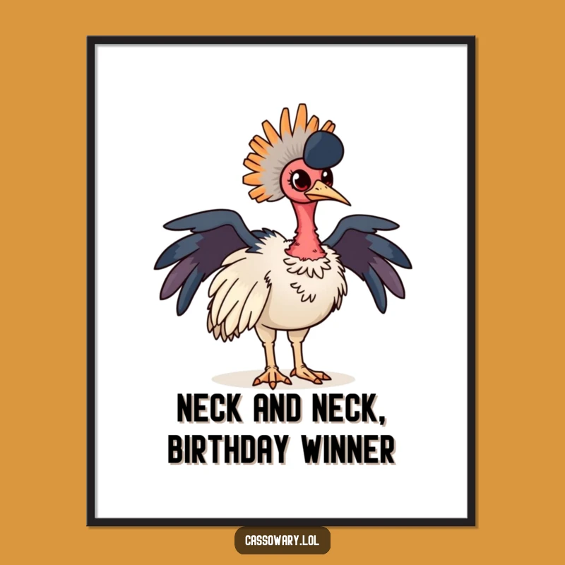 Free Printable Wall Art: Proud Cassowary, Funny Bird Art Downloadable Gift