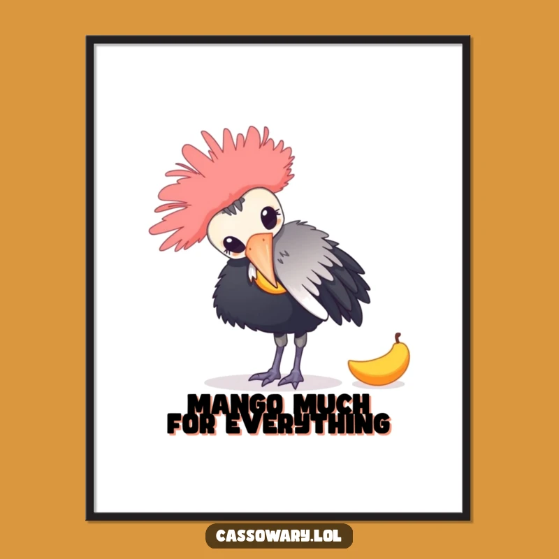 Funny Free Printable Cassowary Art - Playful Bird Downloadable Wall Decor