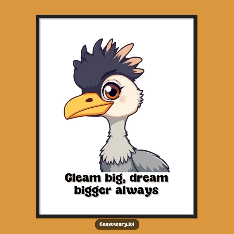 Funny Free Printable Cassowary Wall Art - Playful Glint Downloadable Decor