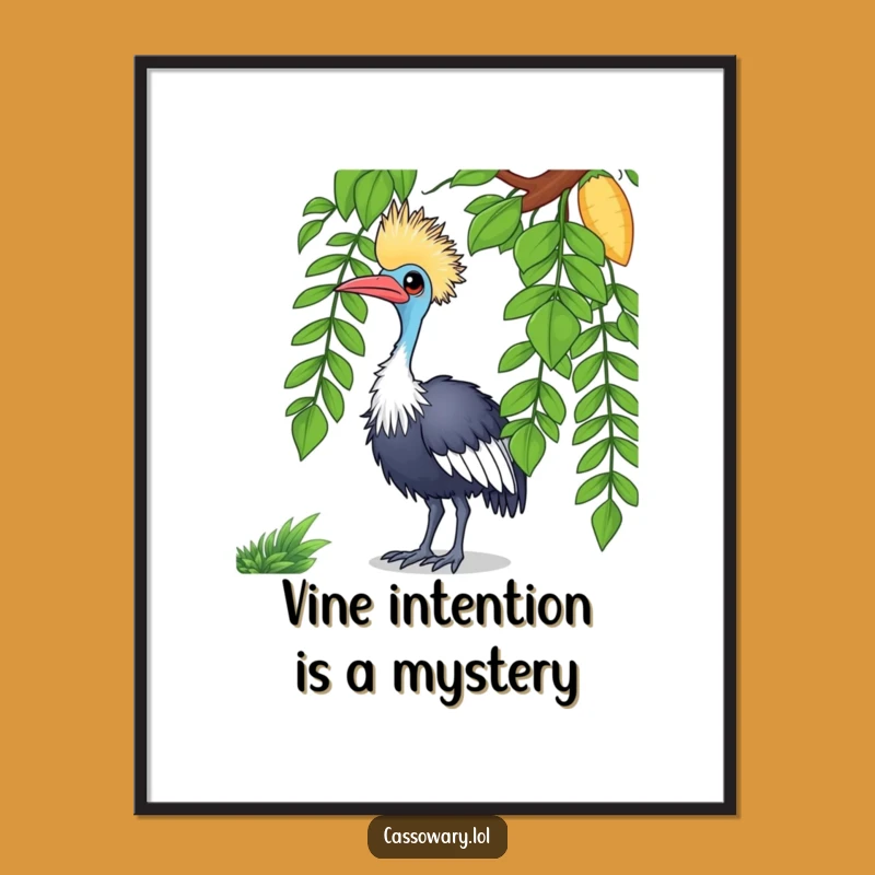 Funny Free Printable Wall Art: Curious Cassowary Bird, Quirky Downloadable Art for Your Home