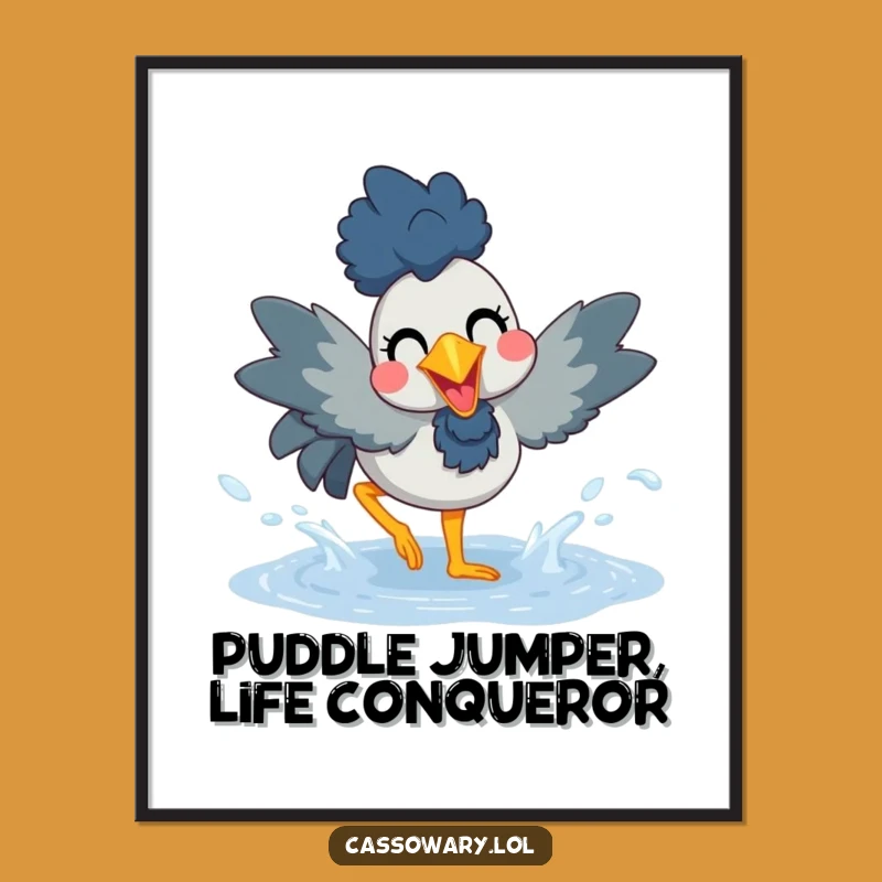 Joyful Cassowary Splash Art - Free Printable Downloadable Wall Decor