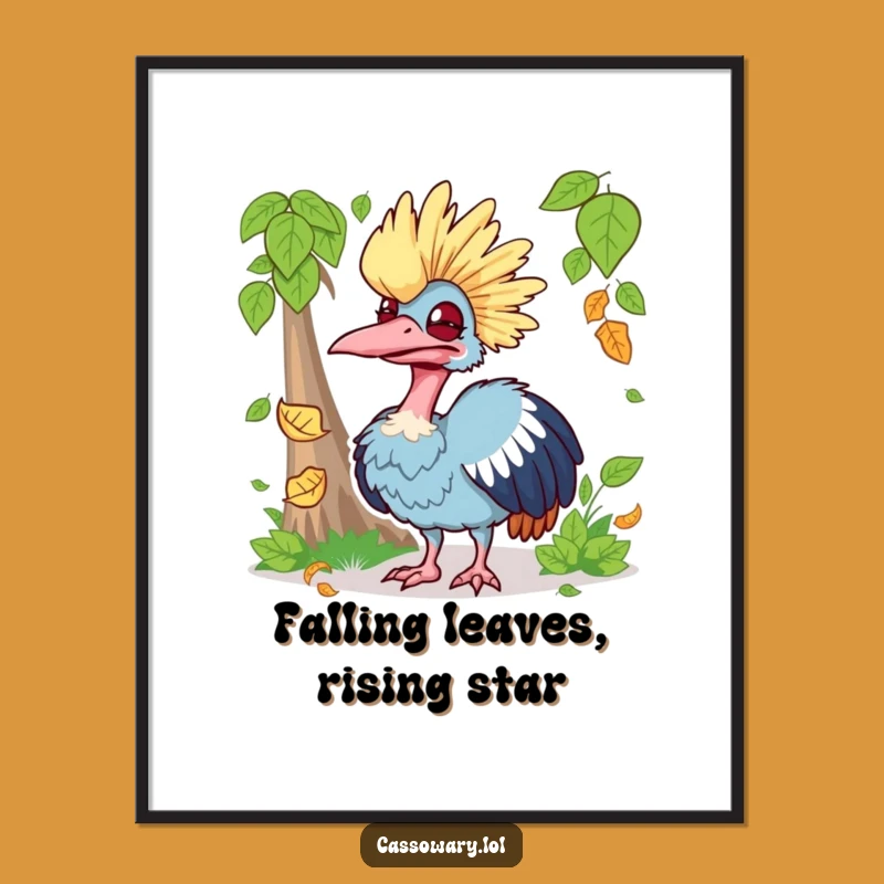 Silly Cassowary Leaf Art - Free Printable Downloadable Wall Decor
