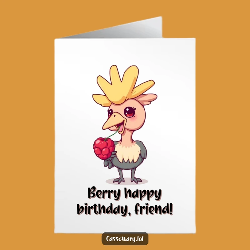 Delighted Free Printable Cassowary Berry Birthday Card - Funny Downloadable Gift