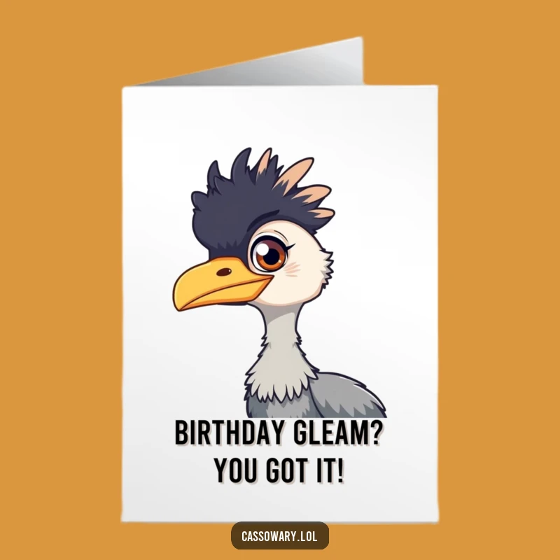Playful Gleam Free Printable Cassowary Birthday Card - Mischievous Downloadable Gift