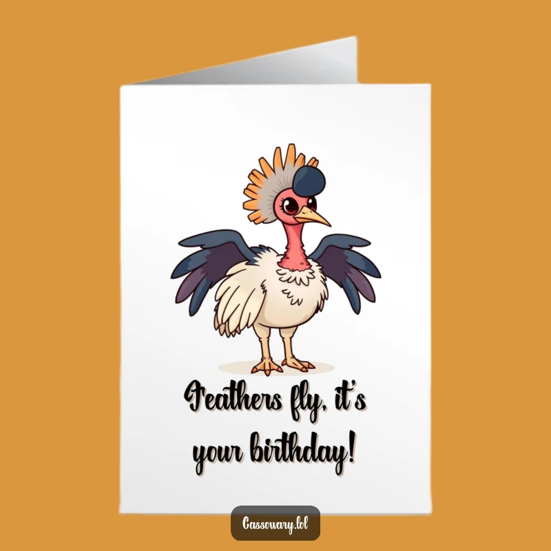 Free Printable Birthday Card: Proud Cassowary, Funny Bird Lover Downloadable Gift