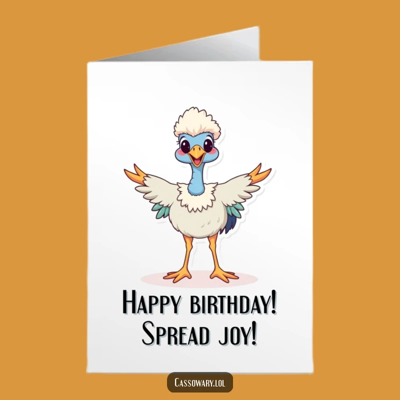 Joyful Cassowary Free Printable Birthday Card: Wildly Funny Downloadable Gift!