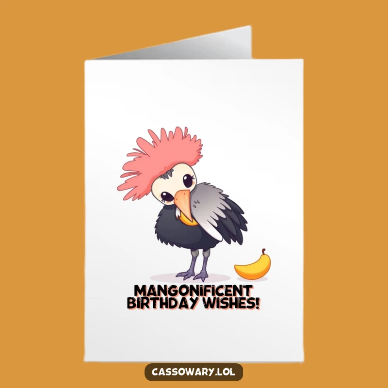 Free Printable Funny Cassowary Birthday Card - Hilarious Bird Art Downloadable Gift