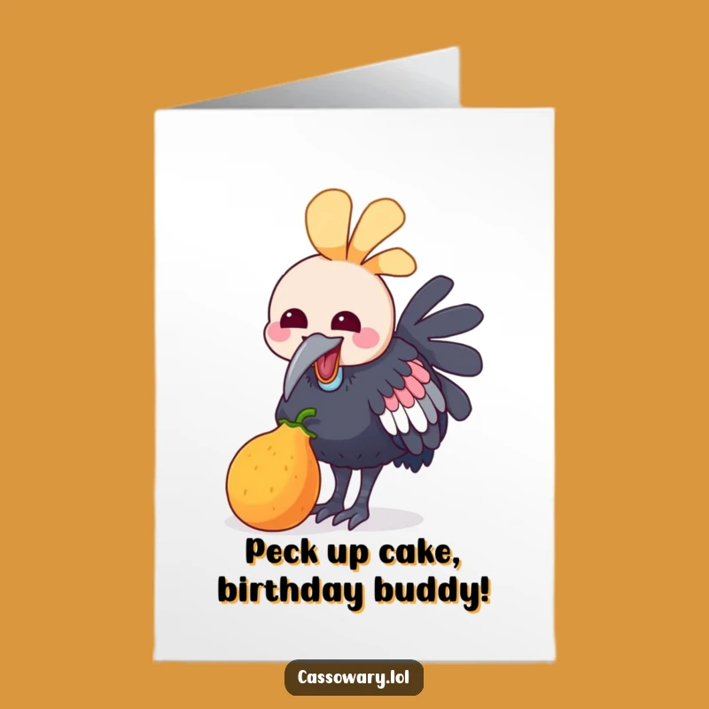 Free Printable Cassowary Birthday Card: Fruity Fun, Funny Downloadable Gift!