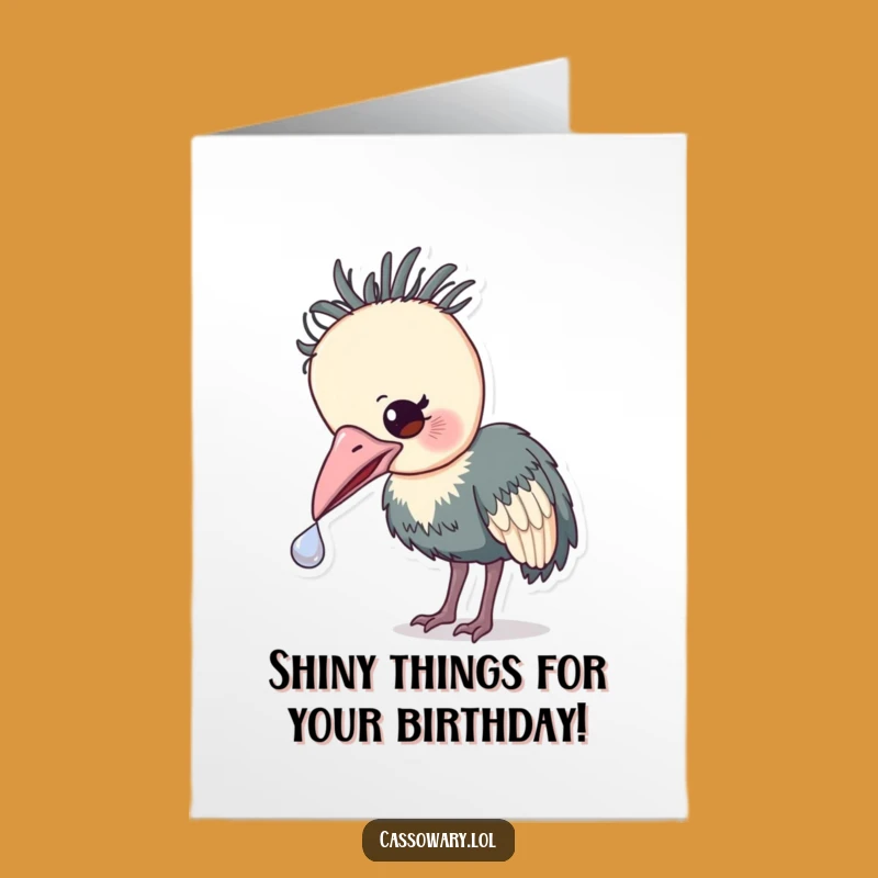 Free Printable Cassowary Birthday Card: Funny Treasure Hunt Downloadable Gift!