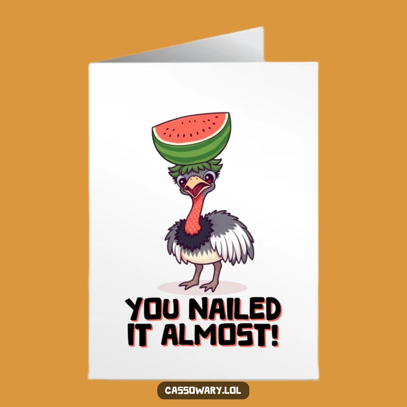 Cassowary Watermelon Congrats Card - Free Printable for Funny Achievements