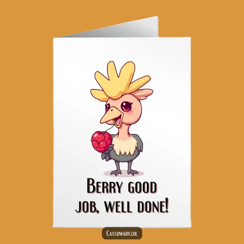 Free Printable Happy Cassowary Berry Congratulations Card - Joyful Downloadable