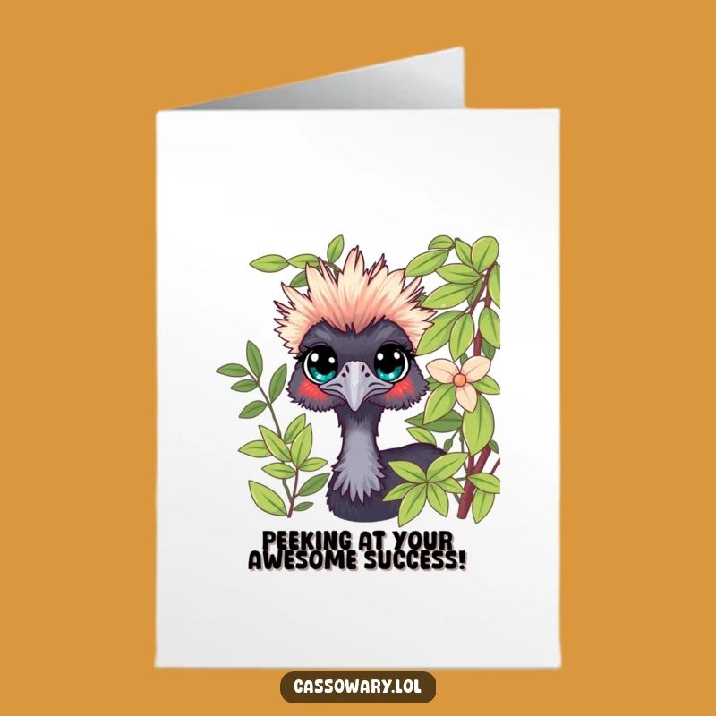 Free Printable Congratulations Card: Curious Cassowary, Funny Downloadable Gift