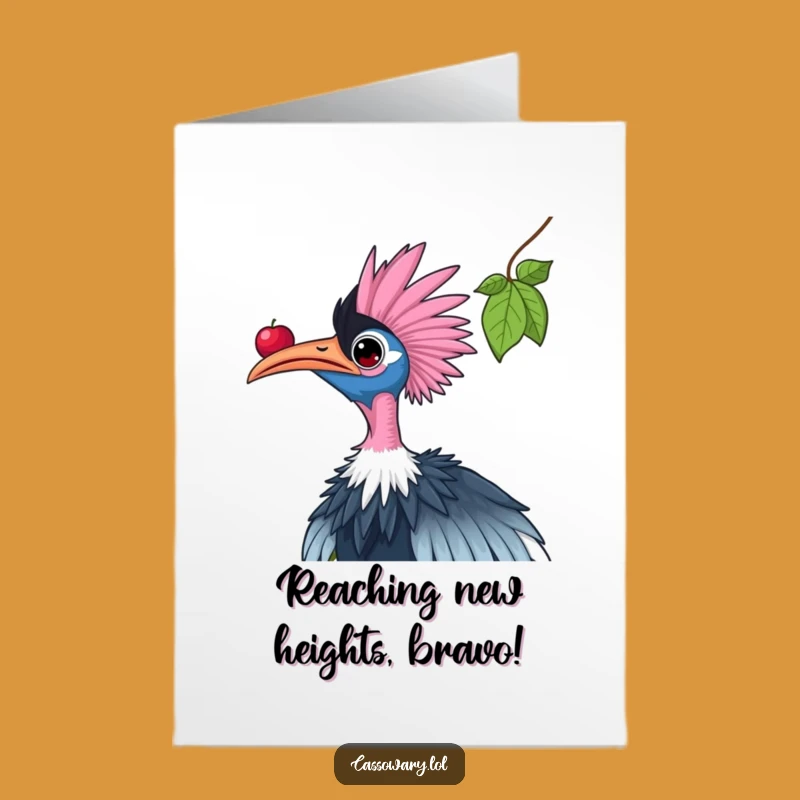 Cassowary Congrats Card: Free Printable Focused Bird, Downloadable Greeting, Funny Gift