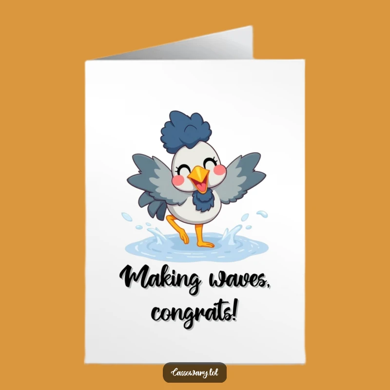 Splashy Cassowary Congrats Card - Free Printable for Happy Wins