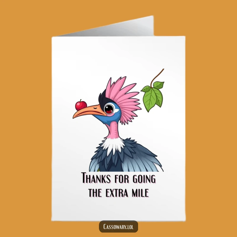 Cassowary Thank You Card: Free Printable Reaching Bird, Downloadable Note, Funny Gift