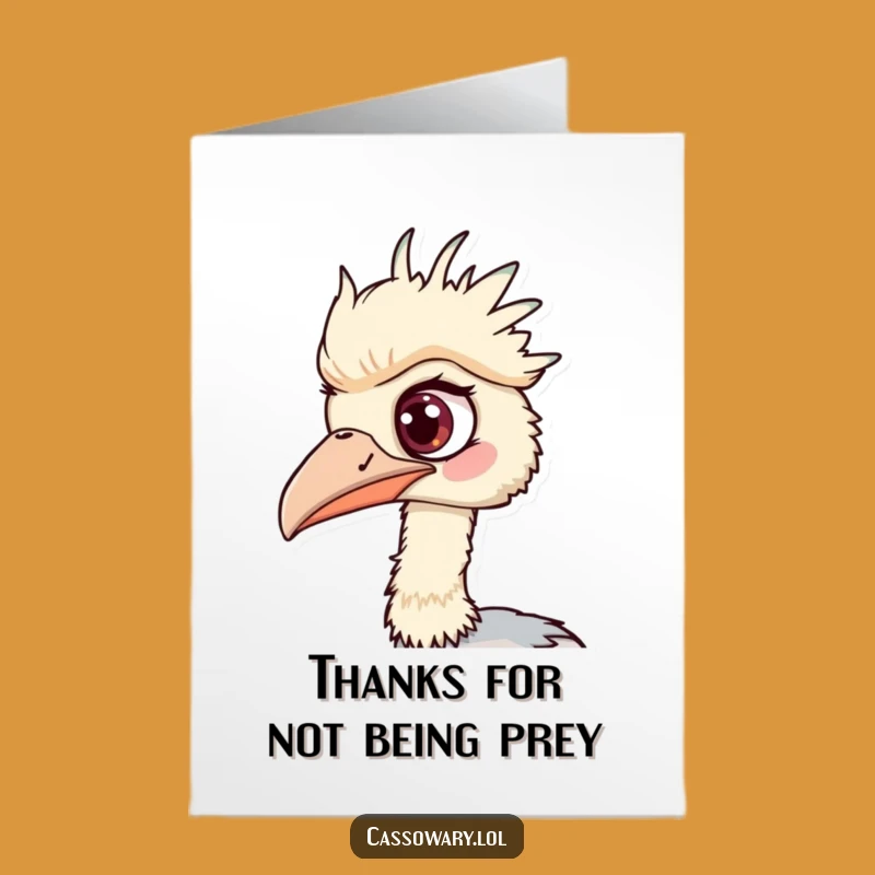 Free Printable Cassowary Thank You Card: Funny Eye-Spy for Your Gratitude!