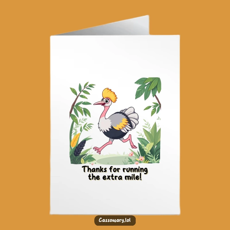 Free Printable Thank You Card: Fast Cassowary, Downloadable Bird Art for Your Appreciation