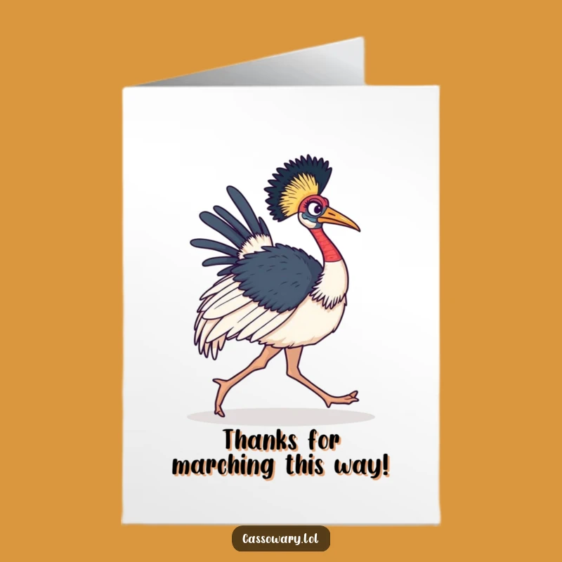Free Printable Thank You Card: Steadfast Cassowary, Thoughtful Downloadable Gift for Gratitude