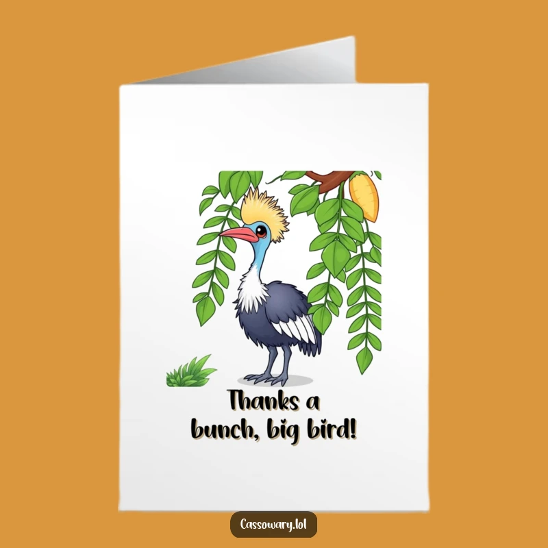 Free Printable Thank You Card: Quirky Cassowary Expressing Gratitude, Downloadable Bird Art