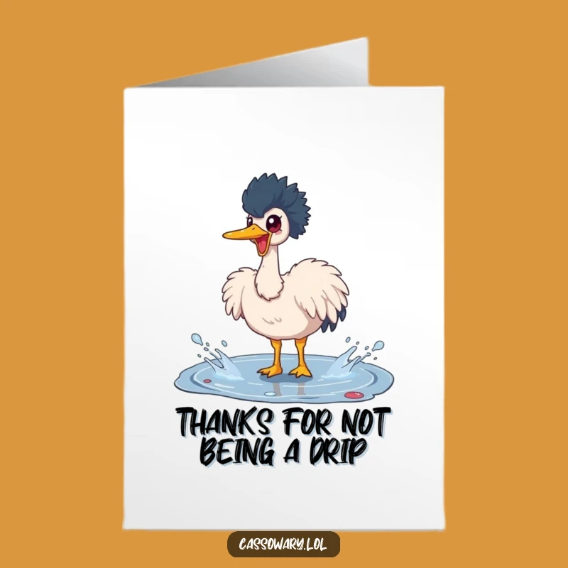 Free Printable Thank You Card: Splashing Cassowary - Downloadable & DIY Gratitude