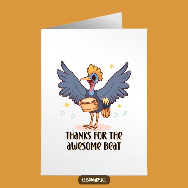 Free Printable Cassowary Thank You Card: Rhythmic Bird, Downloadable Funny Gratitude