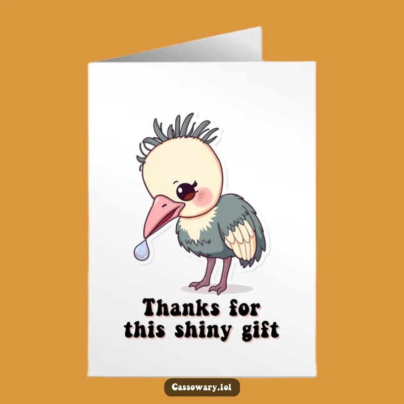 Free Printable Cassowary Thank You Card: Funny Shiny Gift Downloadable Gratitude!