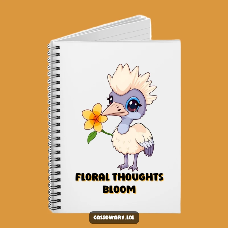 Funny Curious Cassowary Flower Notebook - Jot Down Your Wonders