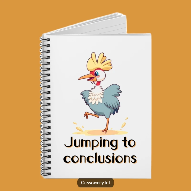 Funny Cassowary Joyful Leap Notebook: Capture Energy with Humor