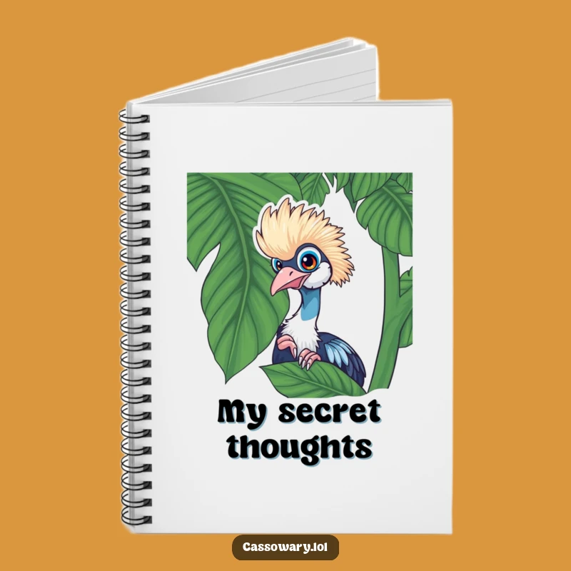 Funny Cassowary Leaf Peek Notebook - Jot Down Your Jungle Thoughts!