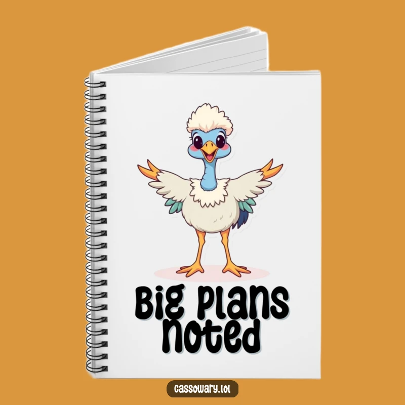 Funny Happy Cassowary Notebook: Wide Stance Journal, Capture Bold Ideas