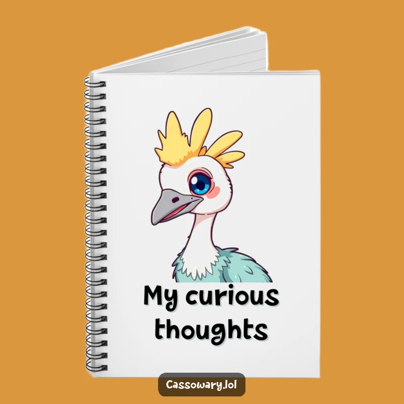 Funny Kawaii Cassowary Notebook: Curious Tilt Journal, Jot Down Inquiries