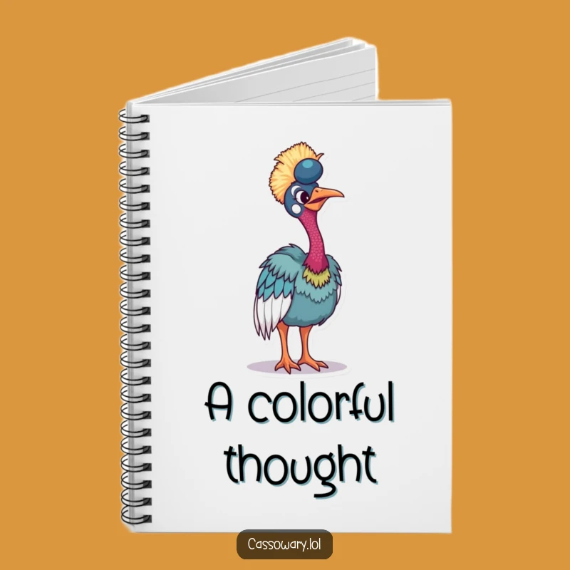 Funny Vibrant Cassowary Notebook - Journal Your Colors Gift