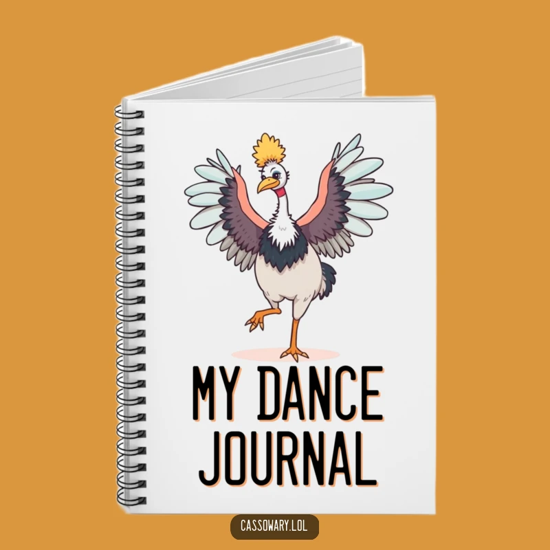 Funny Cassowary Dancing Notebook - Happy Bird Journal