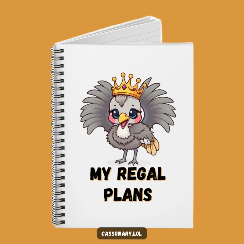 Funny Regal Cassowary Notebook - Crowned Bird Parading Ideas