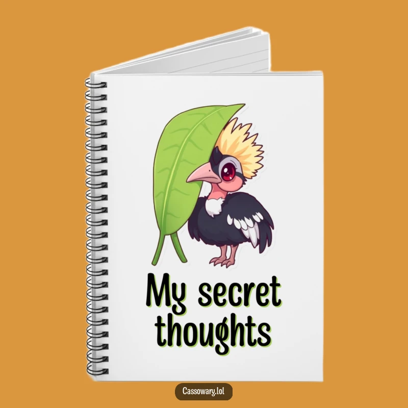 Funny Cassowary Leaf Peek Notebook: Jot Down Ideas with Humor
