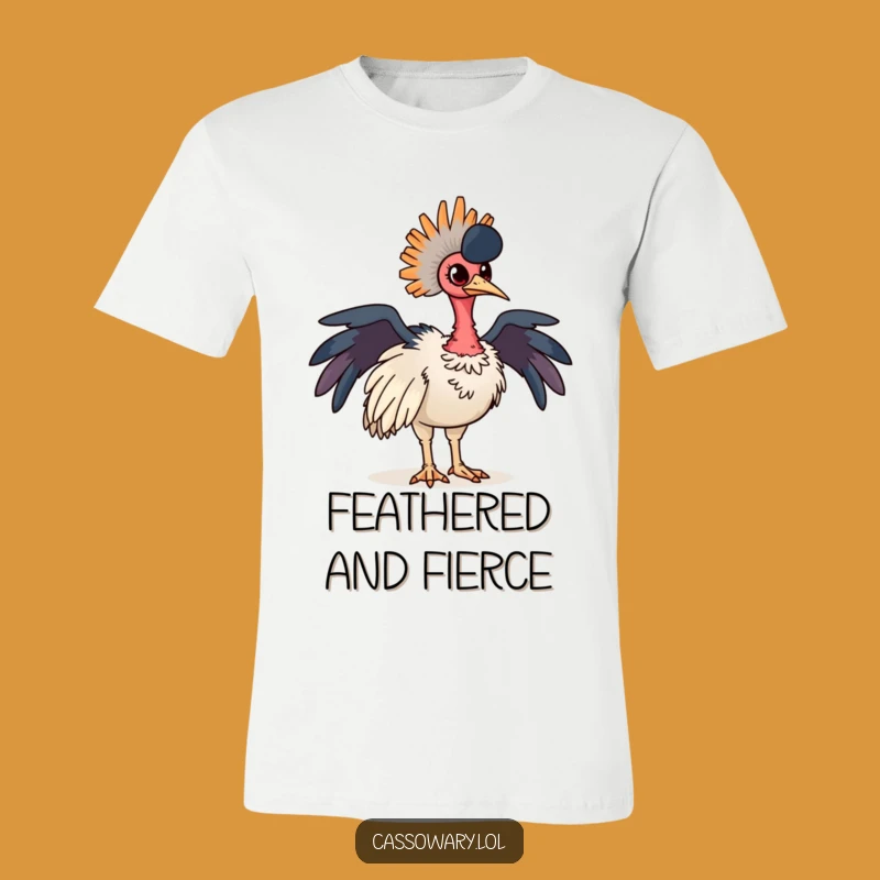 Funny Cassowary Pose T-Shirt: Bold Colorful Feathered Friend Tee Gift