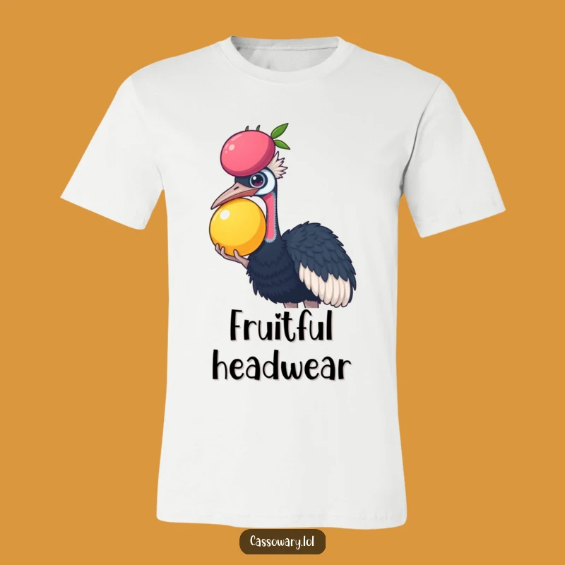 Funny Cassowary Fruit Balance T-Shirt - Hilarious Bird Balance Act Tee