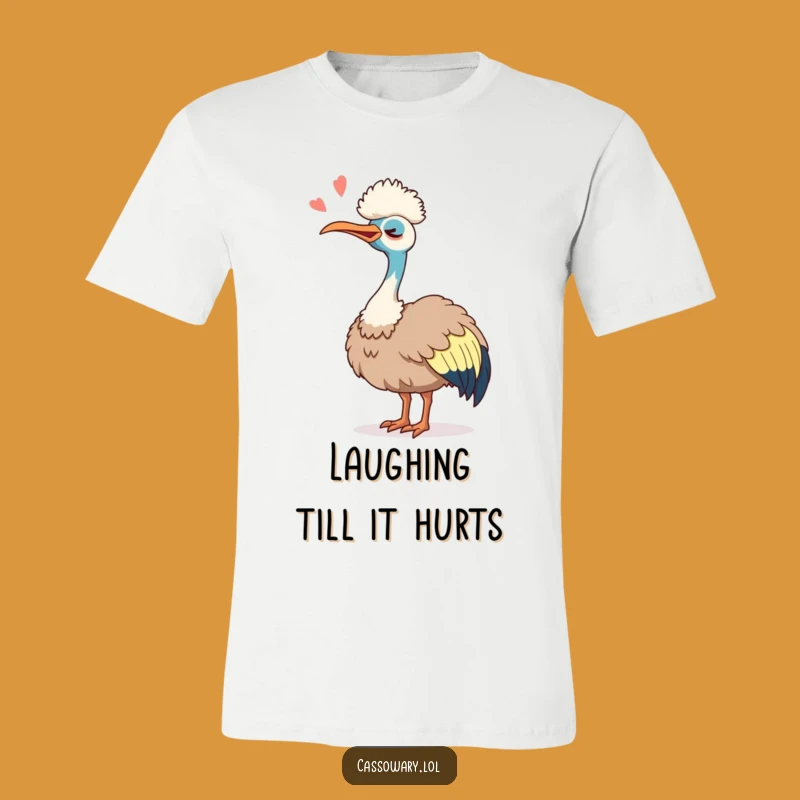 Funny Cassowary Laugh T-Shirt: Joyful Bird Tipping Head, Hilarious Tee